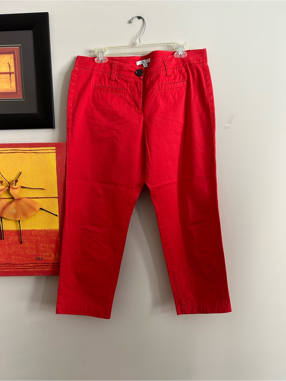 CAbi Red Cropped Ankle Pants